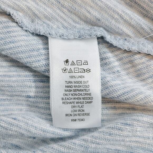 Sigrid Olsen Linen Striped V-Neck Tank Top Sz M - Picture 7 of 7